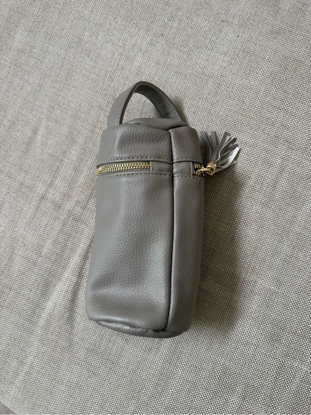 FAWN DESIGN Gray Leather bottle Pouch